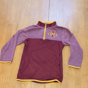 Kids Iowa State Maroon and Yellow Quarter-Zip Shirt